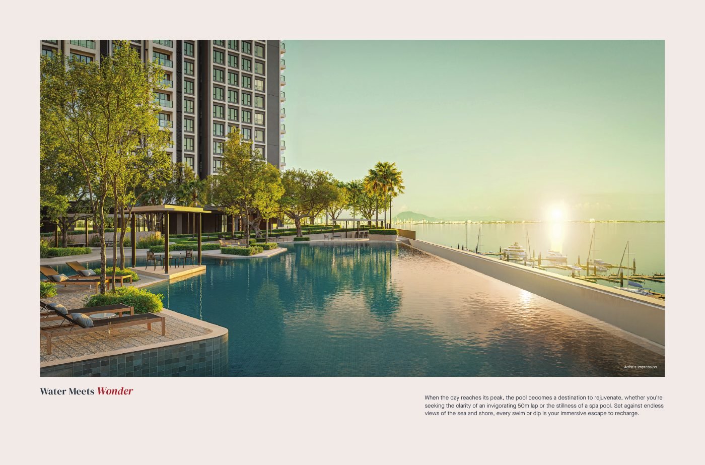 AVÉA pool with waterfront setting, artist's impression
